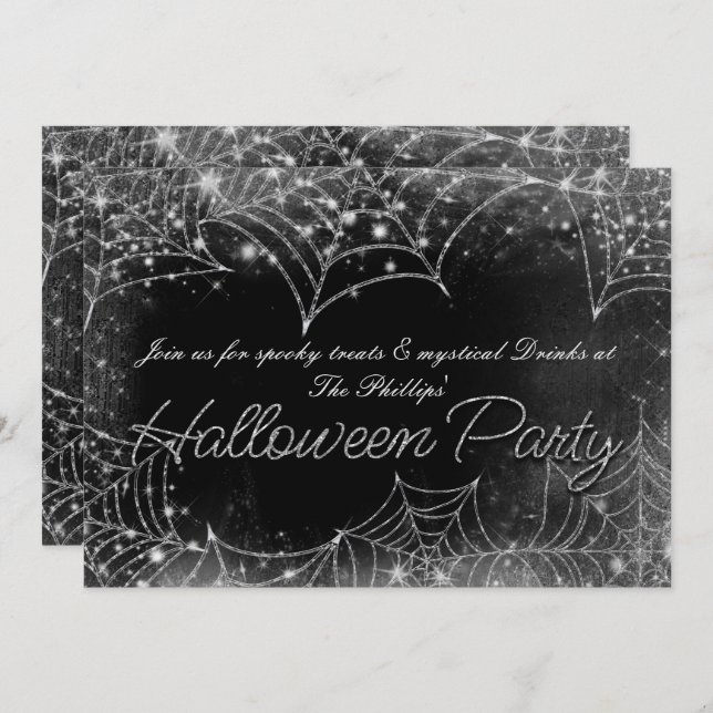Cartes d'invitation à une fête d'Halloween Toiles  (Devant / Derrière)