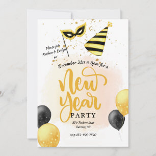 Cartes d'invitation à une soirée du Nouvel An