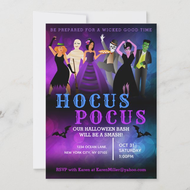 Cartes d'invitation à une soirée Halloween (Devant)