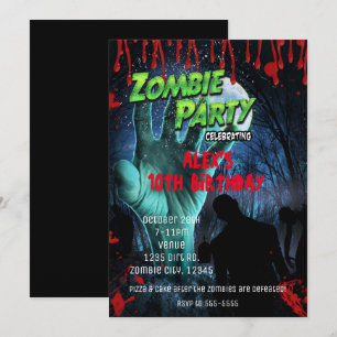 Cartes d'invitation à une soirée ZOMBIE Halloween
