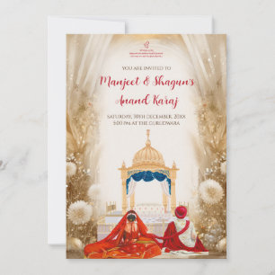 Cartes d'invitation Anand Karaj Cartes de mariage