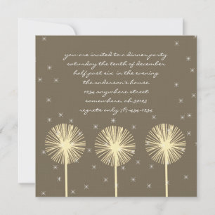 Cartes d'invitation Aqua Green Dandelion pour dîn