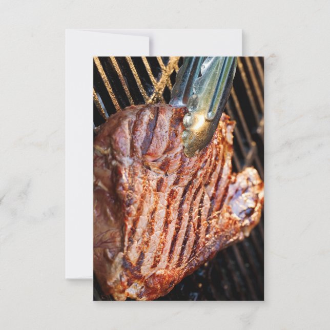 Cartes d'invitation au steak grillé (Devant)