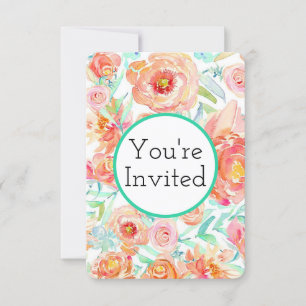 Cartes d'invitation aux pivoines florales