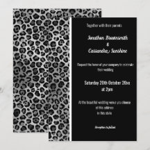 CARTES D'INVITATION AVEC FINITION À MOTIF ANIMAL A