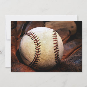 Cartes d'invitation avec œuvre d'art de baseball