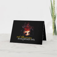 Cartes d'invitation Bal Masqué - 5X7