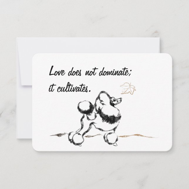 Cartes d'invitation Caniche (Devant)