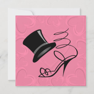 Cartes d'invitation Chapeau Haut de Forme et Talon