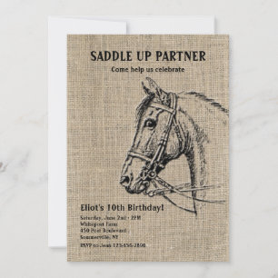 Cartes d'invitation Cheval Rustique