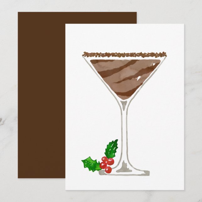 Cartes d'invitation Cocktail au Chocolat (Devant / Derrière)