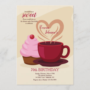 Cartes d'invitation Cupcakes et Café