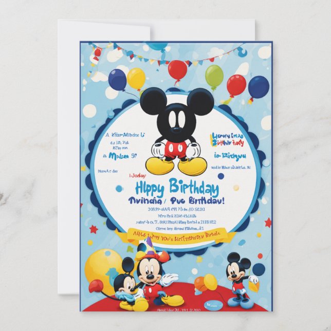 Cartes d'invitation d'anniversaire (Devant)