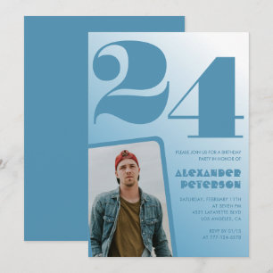 Cartes d'invitation d'anniversaire 24 ans pour lui