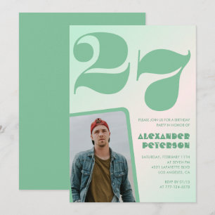 Cartes d'invitation d'anniversaire 27 ans garçon a