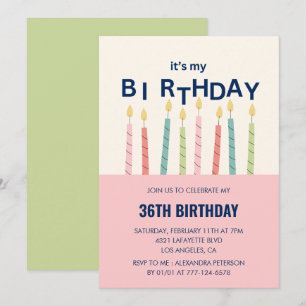 Cartes d'invitation d'anniversaire 36 ans Funny Ca