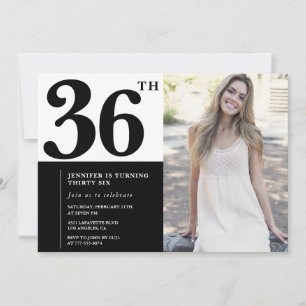 Cartes d'invitation d'anniversaire 36 ans photo no