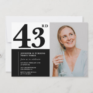 Cartes d'invitation d'anniversaire 43 ans photo no
