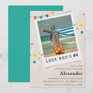 Cartes d'invitation d'anniversaire 44 ans pour hom