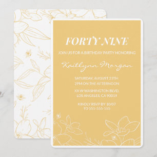 Cartes d'invitation d'anniversaire 49 ans Floral M