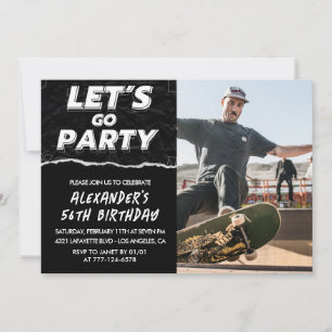 Cartes d'invitation d'anniversaire 56 ans Hommes P