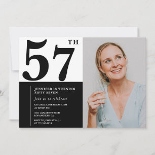 Cartes d'invitation d'anniversaire 57 ans photo no