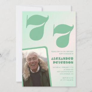 Cartes d'invitation d'anniversaire 77 ans garçon a