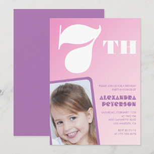 Cartes d'invitation d'anniversaire 7 ans fille ave