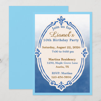 Cartes d'invitation d'anniversaire à l'aquarelle b