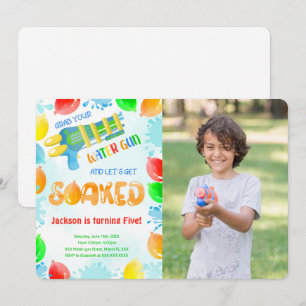 Cartes d'invitation d'anniversaire avec pistolet à