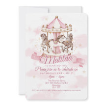 🎠✨ Cartes d'invitation d'anniversaire Cheval de m