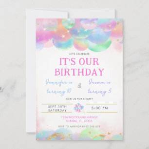 Cartes d'invitation d'anniversaire conjoint avec b