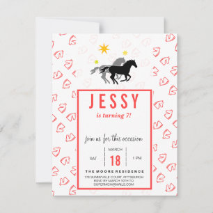 Cartes d'invitation d'anniversaire corail rouge po