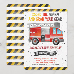 Cartes d'invitation d'anniversaire de camion de po