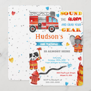 Cartes d'invitation d'anniversaire de camion de po