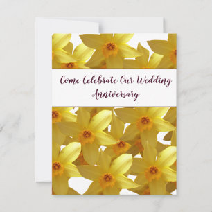 Cartes d'invitation d'anniversaire de mariage avec