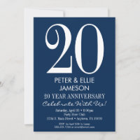 Cartes d'invitation d'anniversaire de mariage mode