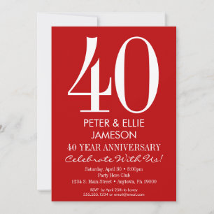 Cartes d'invitation d'anniversaire modernes rouges