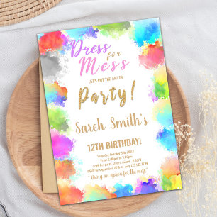 Cartes d'invitation d'anniversaire peinture pour s