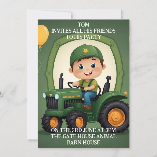 Cartes d'invitation d'anniversaire personnalisées (Devant)
