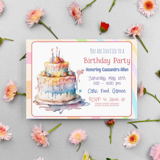 Cartes d'invitation d'anniversaire personnalisées  (Créateur téléchargé)