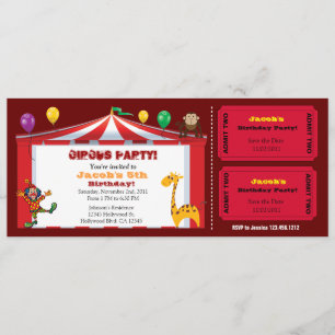 Cartes d'invitation d'anniversaire pour billet de 