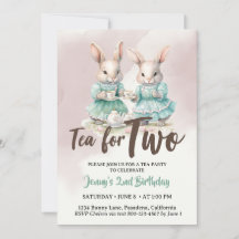 Cartes d'invitation d'anniversaire pour deux Thé L