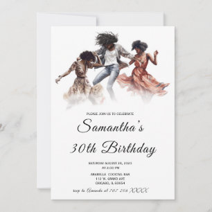 Cartes d'invitation d'anniversaire pour femme afro