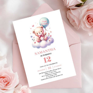 Cartes d'invitation d'anniversaire pour fille avec
