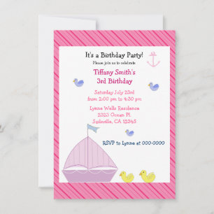 Cartes d'invitation d'anniversaire pour filles ave