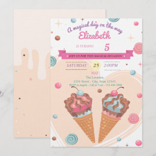 Cartes d'invitation d'anniversaire pour glaces à b