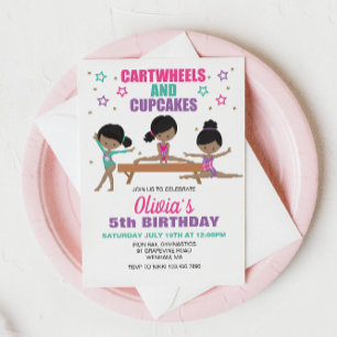 Cartes d'invitation d'anniversaire pour Gymnastiqu
