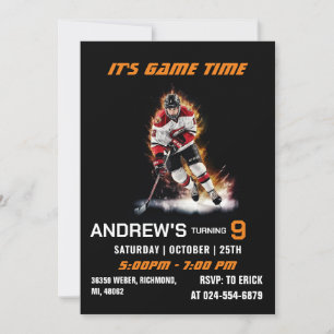 Cartes d'invitation d'anniversaire pour hockey sur