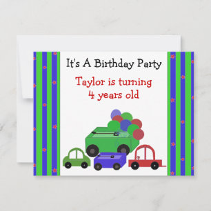 Cartes d'invitation d'anniversaire pour wagons, vo
